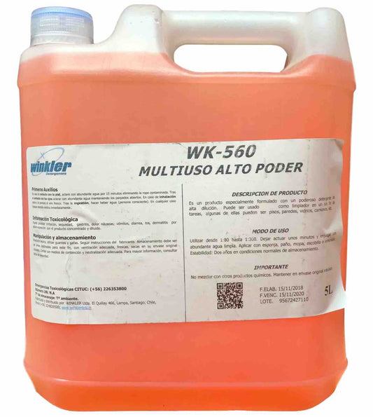 Detergente multiuso alto poder Winkler WK-560 F 5 litros