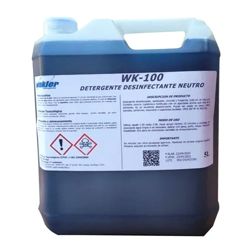 Detergente desinfectante neutro Winkler WK-100 5 litros concentrado